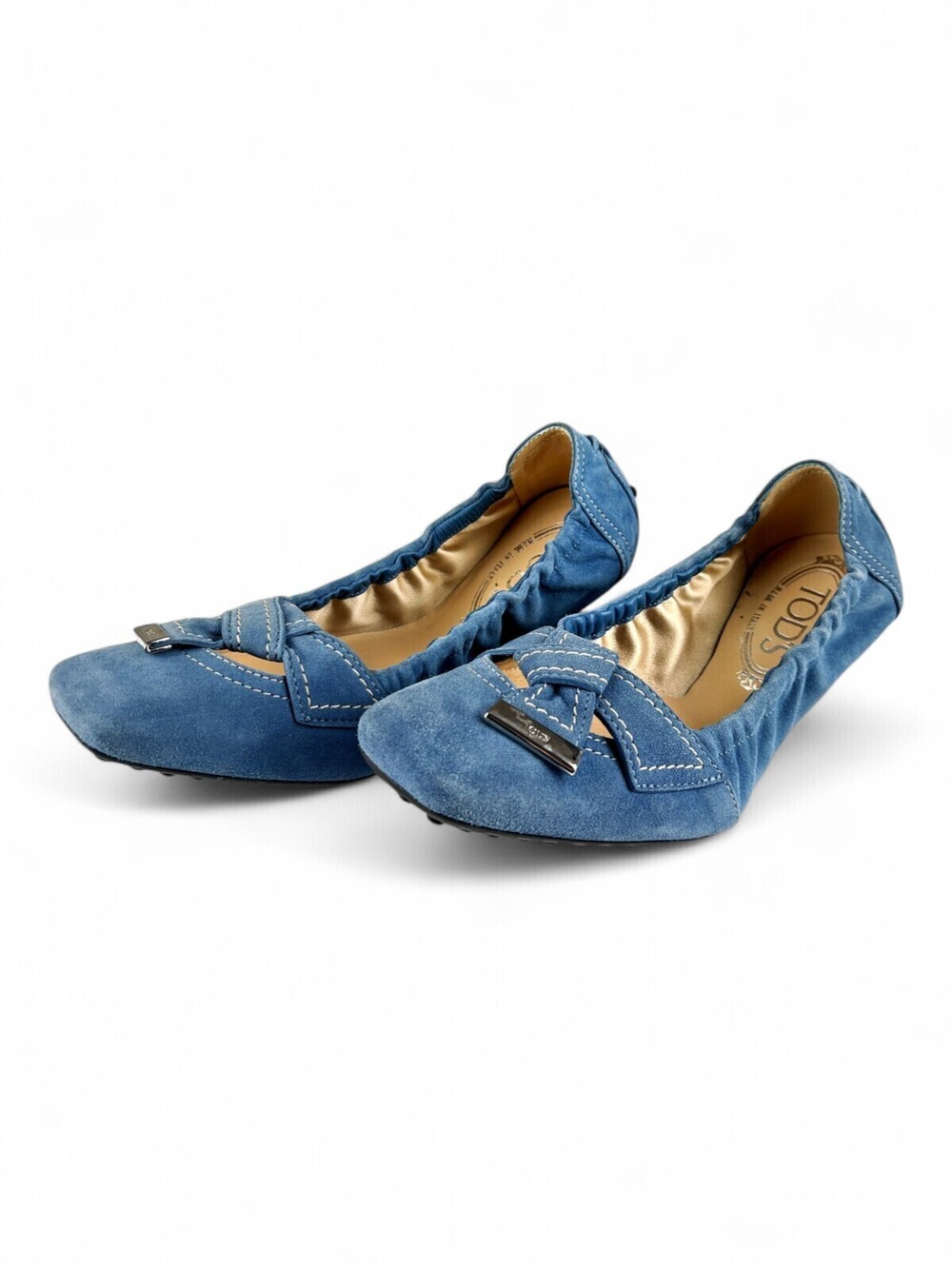 Tod's Blue Suede Gommino Driving Flats Size 7